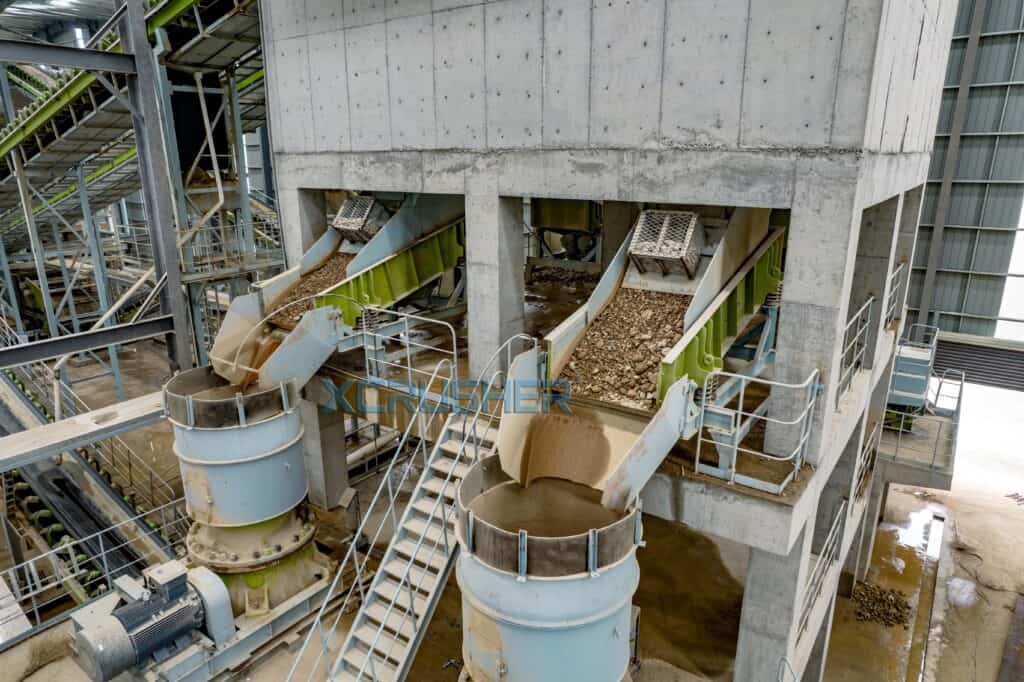 XCRUSHER cone crusher in stationary crushing line